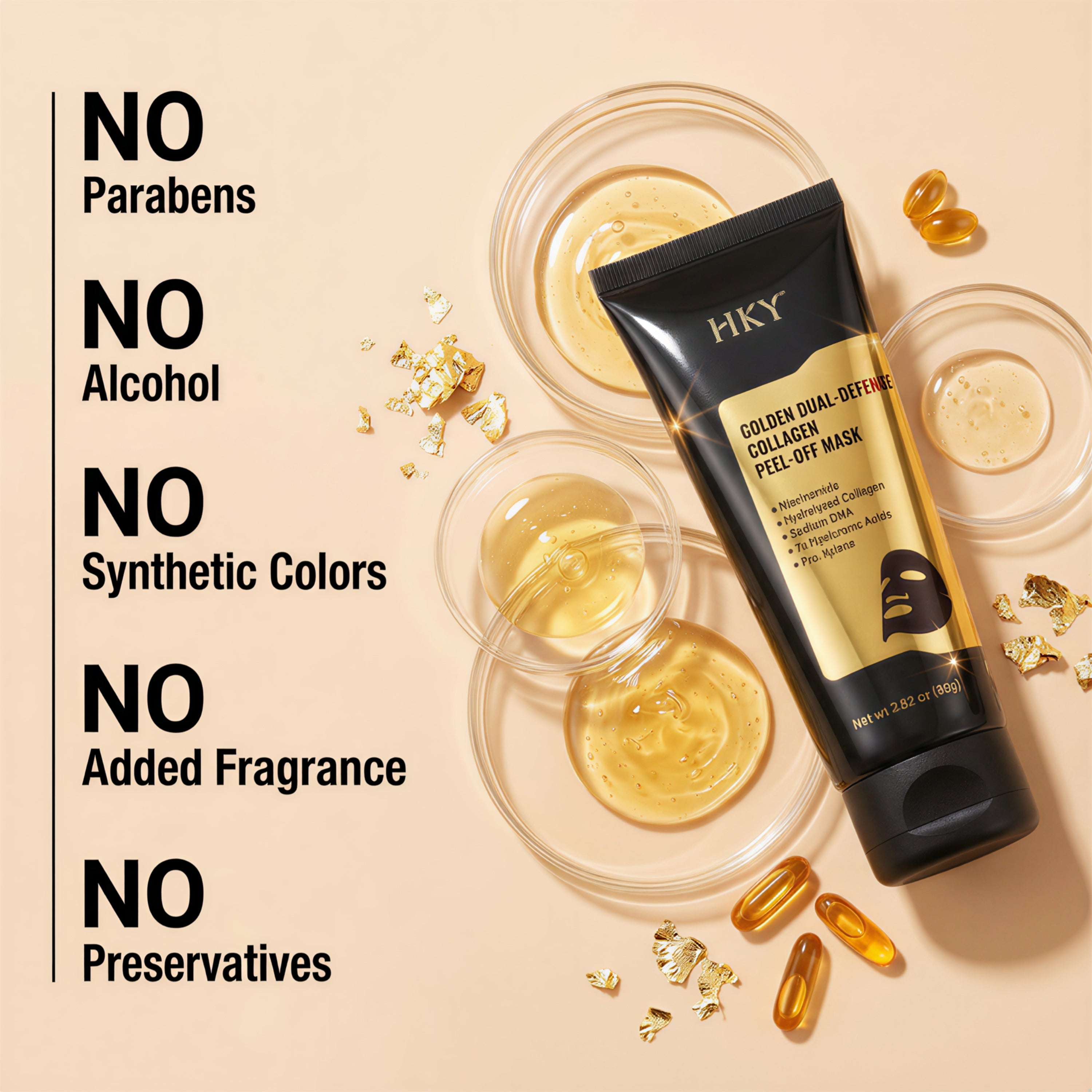 HKY Golden Dual-Defense Collagen Peel-Off Mask: Pro-Xylane, PDRN & 7x Hyaluronic Acid Explained