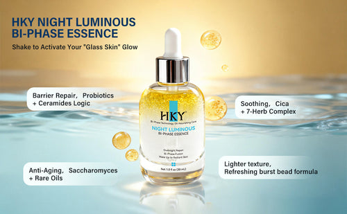 HKY Night Luminous Bi-Phase Essence - Glow Serum with Lactobacillus & Perilla Seed Oil