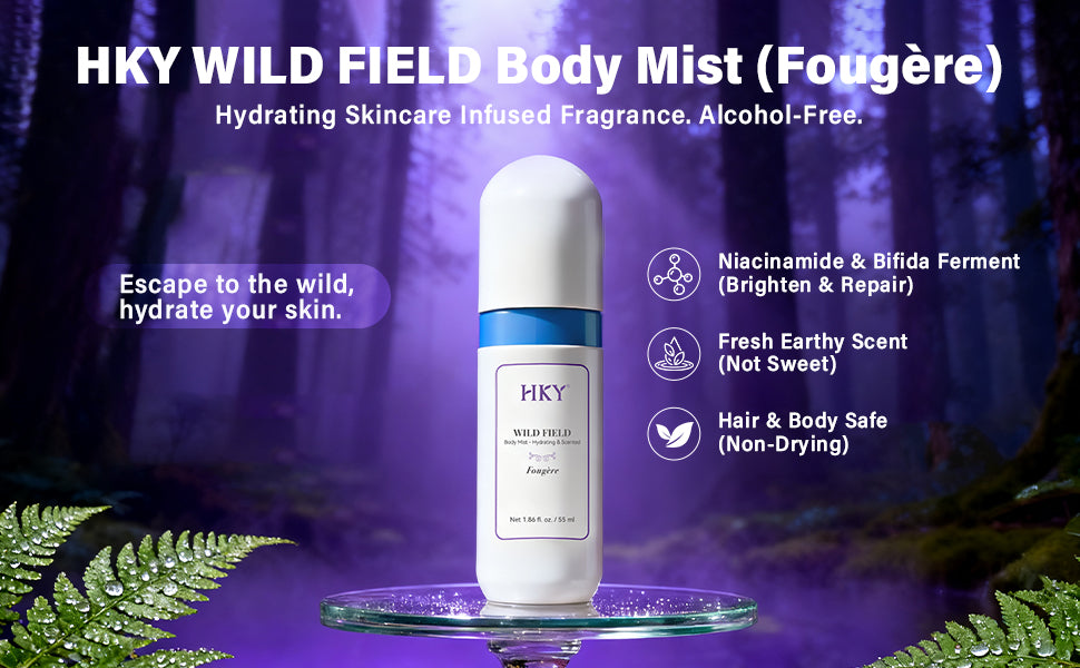 HKY Wild Field Body Mist - Alcohol-Free Hydrating Fragrance for Hair & Body (55ml)