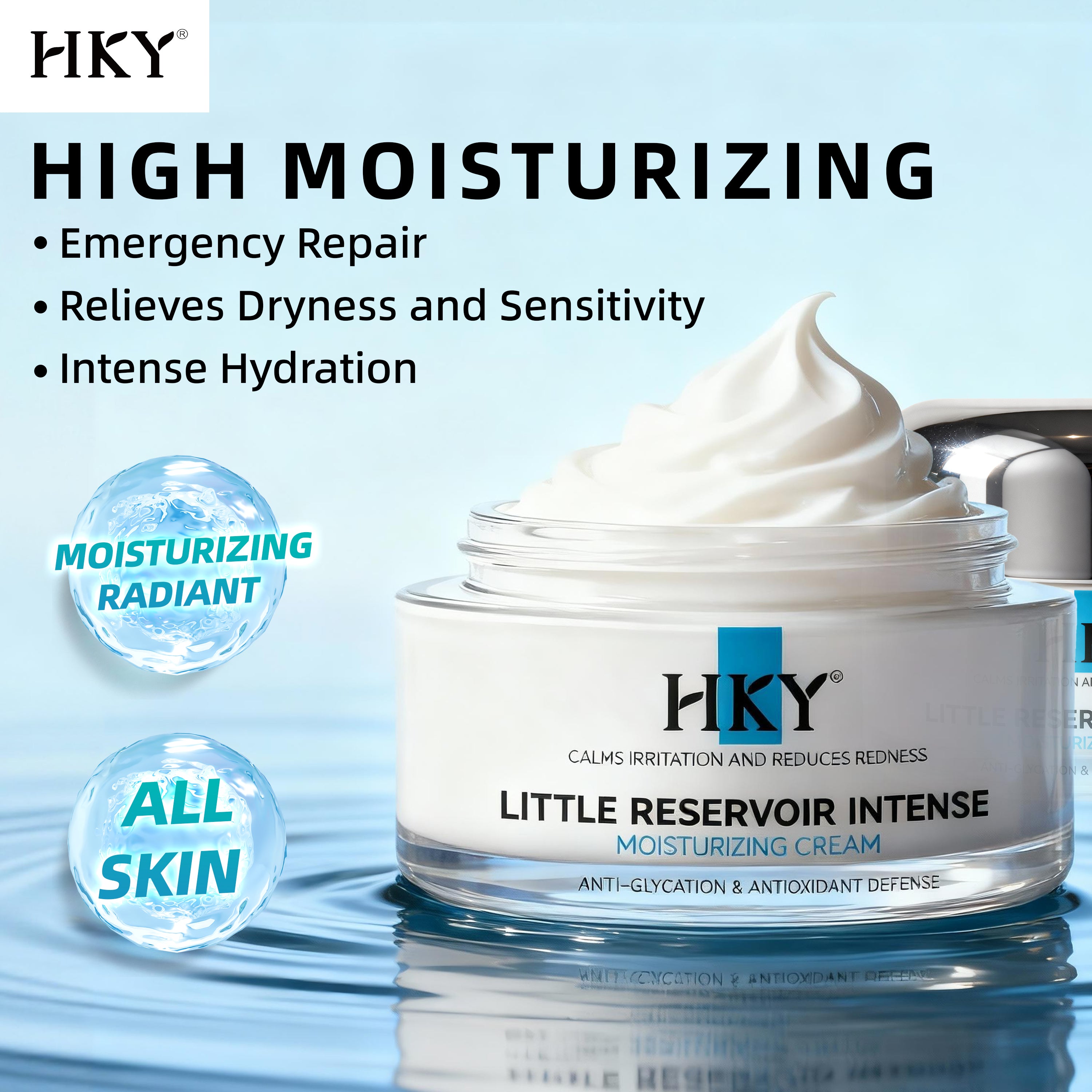 HKY Little Reservoir Water-Gel Moisturizer 50g | Glycerin + Panthenol Blend, Moisture-Lock Finish, No Pilling, Barrier Support