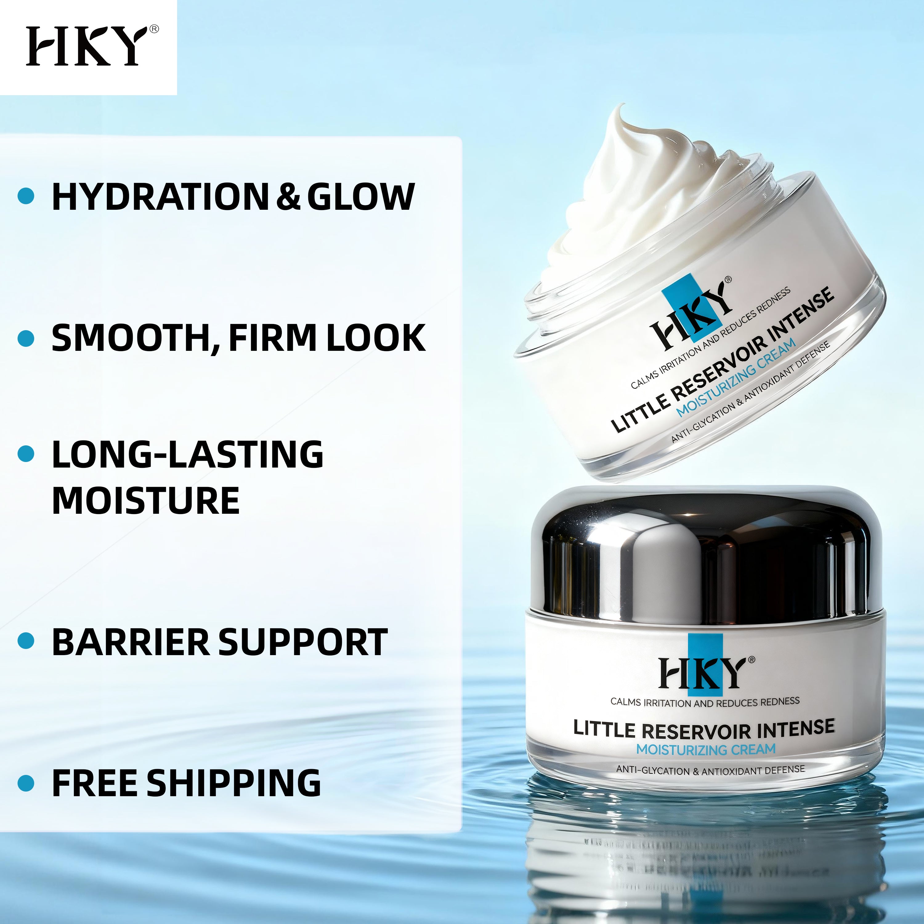 HKY Little Reservoir Water-Gel Moisturizer 50g | Glycerin + Panthenol Blend, Moisture-Lock Finish, No Pilling, Barrier Support
