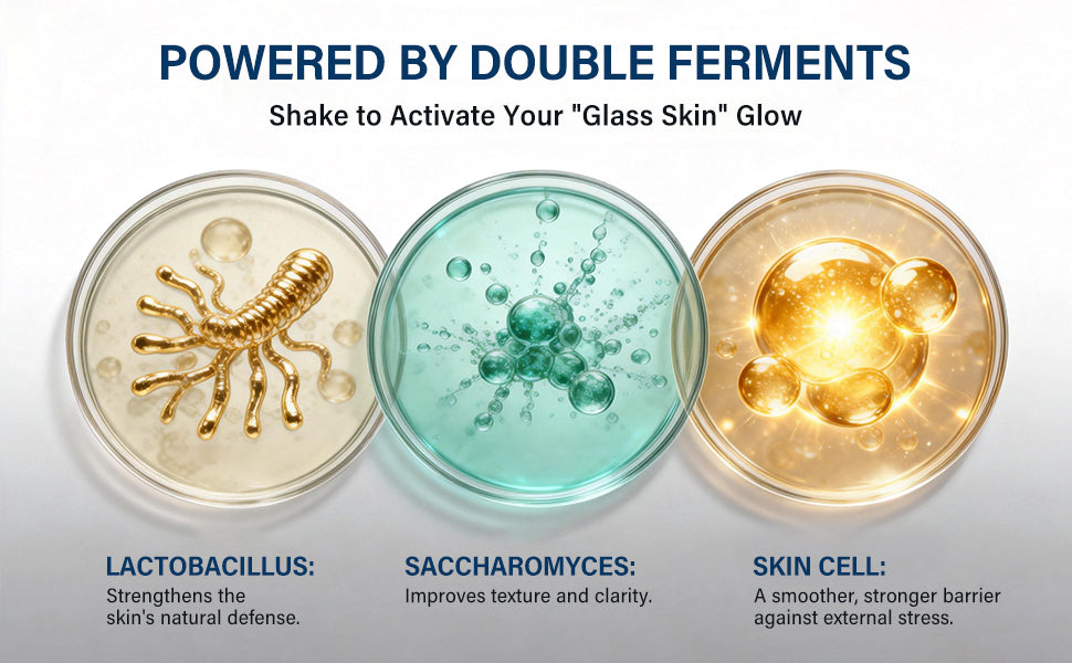 HKY Bi-Phase Face Oil Serum for Dry & Dull Skin - Hydrating Overnight Repair Ampoule with Lactobacillus Ferment & Plant Oils - Non-Greasy Anti-Aging Moisturizer for Face, 30ml