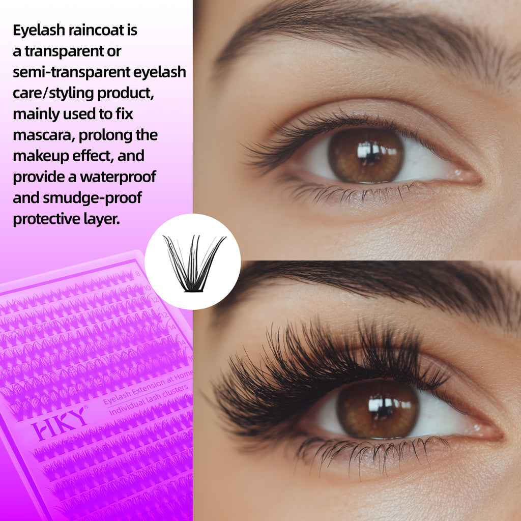 HKY Eyelash Extension at Home Set | 30D/40D Clusters, 8–16mm Mix, Waterproof, Strong Hold, Tweezers Included