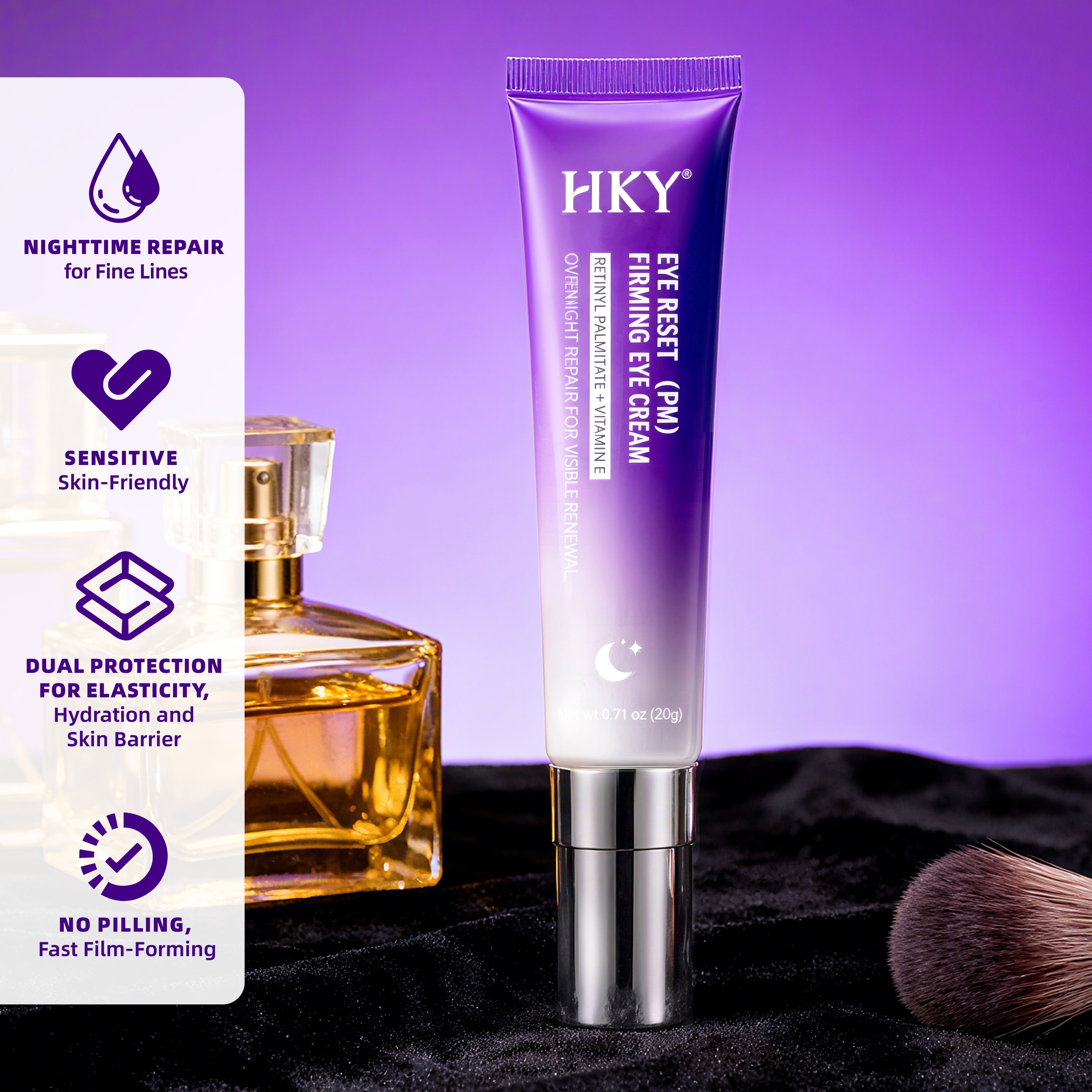 HKY AM PM Caffeine-infused eye serum and eye essence can eliminate dark circles and puffiness, reduce wrinkles and fine lines, and eliminate puffiness with a 360° massage ball for a comfortable skincare experience