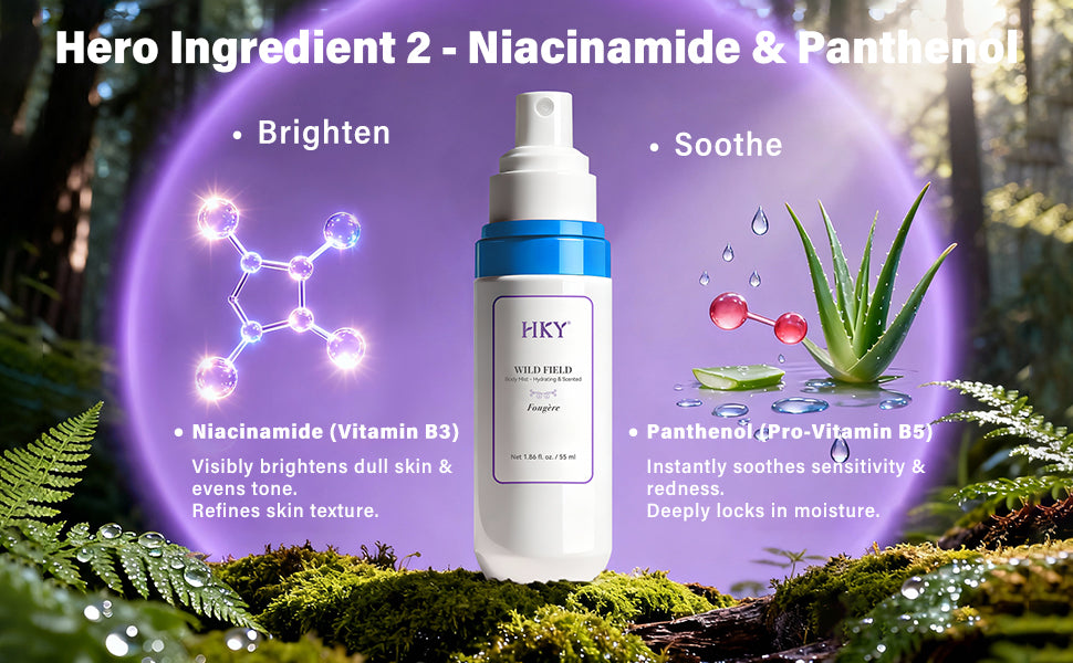 HKY Wild Field Body Mist - Alcohol-Free Hydrating Fragrance for Hair & Body (55ml)