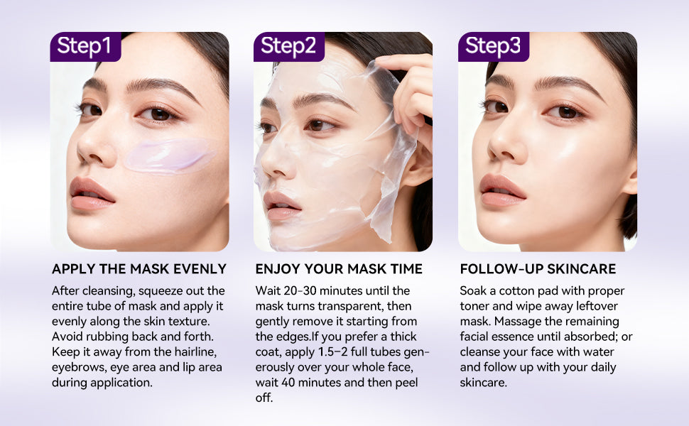 HKY 6D Collagen Intensive Firming Mask [10 Stick Packs] - Portable Overnight Peel Off Wrapping Mask for Glass Skin - Infused with Sturgeon Caviar, Crithmum Stem Cells & Conopeptide - Travel Size (50g)