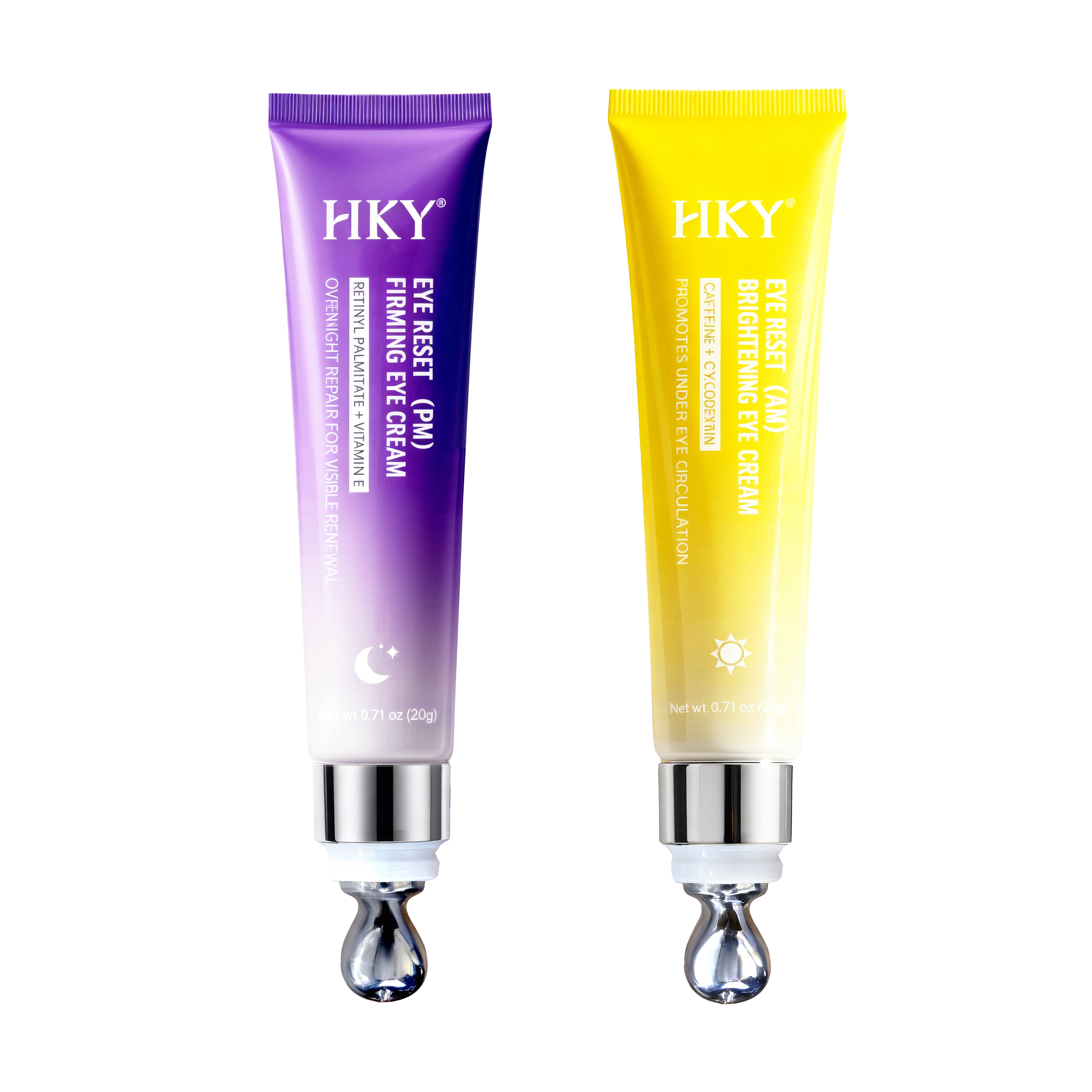 HKY AM PM Caffeine-infused eye serum and eye essence can eliminate dark circles and puffiness, reduce wrinkles and fine lines, and eliminate puffiness with a 360° massage ball for a comfortable skincare experience