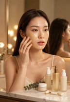 Korean collagen face mask hero - luxury skincare transformation scene