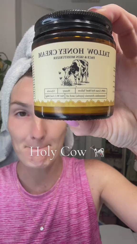 2Bmagic Beef Tallow Face Cream - Nourishing Face Cream, Moisturizer, Body Lotion, Skin Care and Lip Balm Hydrating Moisturizer 3.5oz Moisturizing Oil Organic Honey